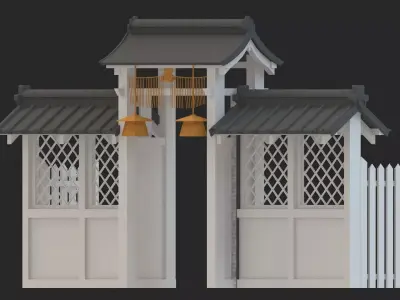 japanese entrance Low-poly 3D model