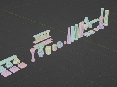 Architectural Modular Column Kit Set Ancient style 3D model