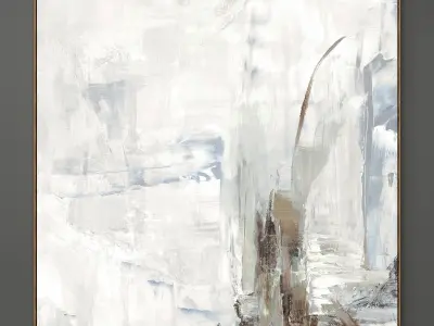 Plaster two square photo frames 39 Low-poly 3D model