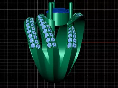 Pear Cut Emerald Criss Cross Multi Row Ring 3D print model