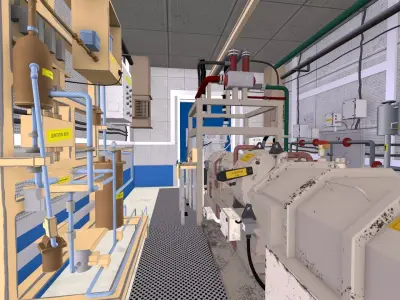 Engine Warehouse Low-poly 3D model