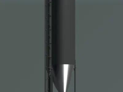 Silo in draft section cut 3D model