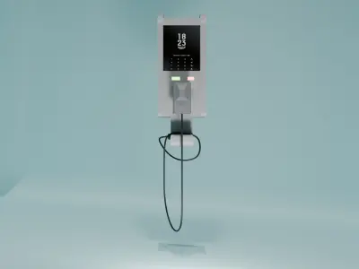 ELECTRIC CAR CHARGE STATION 3D model
