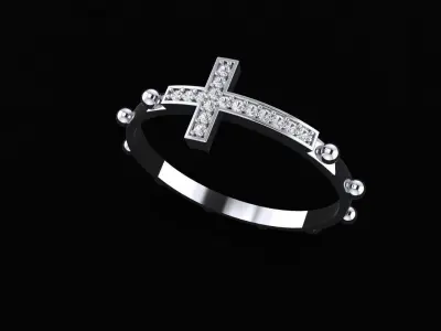 Jesus cross ring 3D print model