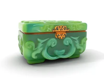 Emerald Ornate Box model pack Low-poly 3D model