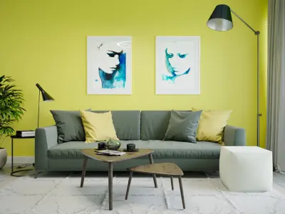 Yellow Modern Apartment 3D model