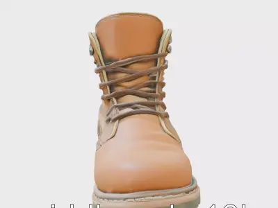 Heavy-Duty Work Boots Sculpture model pack Low-poly 3D model