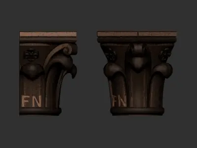 9 Romanic and Gothic capitals 3D model FREE SAMPLE Free 3D model