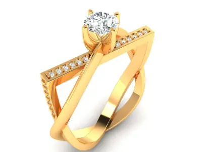 Ring M153 The luxury female ring with gems wedding 3D print model