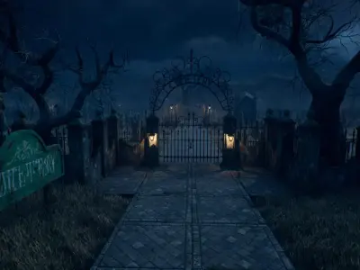 PBR Cemetery Asset Pack for Unreal Engine Low-poly 3D model