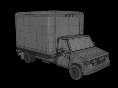 Truck with cargo body Low-poly 3D model