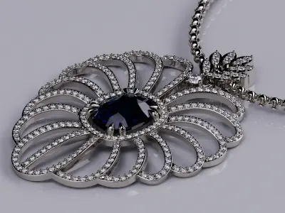 Pendant Diamond and Sapphire 01 3D print model