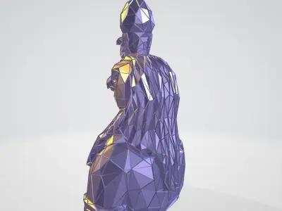 Ra bust WIREFRAME VORONOI WIREMESH MESH 3D print model