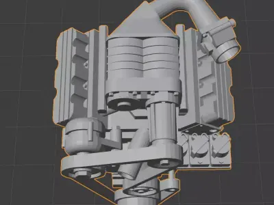 L67 Style Supercarged V6 Engine 3D print model