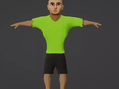 Football player fourth Low-poly 3D model