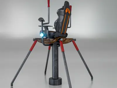 Scifi Chair 3D model Low-poly 3D model