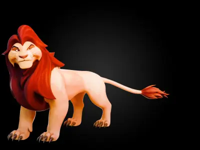 Lion Prime Rigged with Multiple texture set and AR Low-poly 3D model