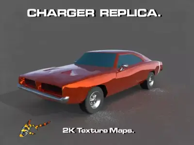 CHARGER REPLICA Low-poly 3D model