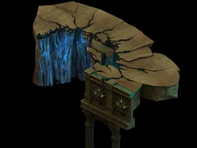 Stone Funeral Place - Cliff 01 3D model