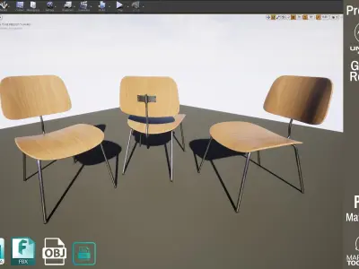 Detailed Vintage School Chair Design PBR - Lumion - UE4 Low-poly 3D model
