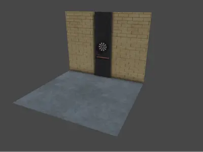Darts dart board and Low-poly 3D model