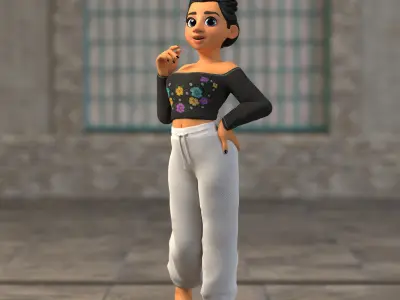 Chloe  Girl Cartoon Character 3D model