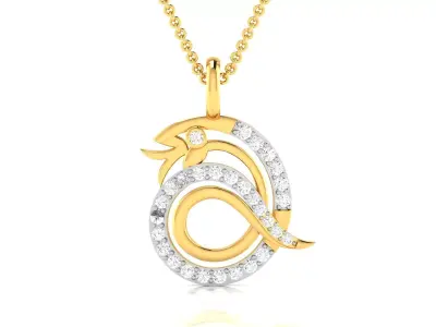 Solitaire Women Pendants 3dm STL OBJ FBX Render Details 3D print model 8