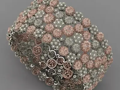 Indian Plain Madrasi Bangle set 3d Print Model  3D print model