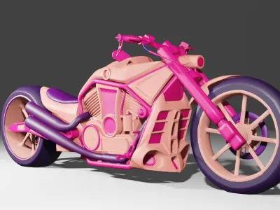 MotoC motorcycle Low-poly 3D model