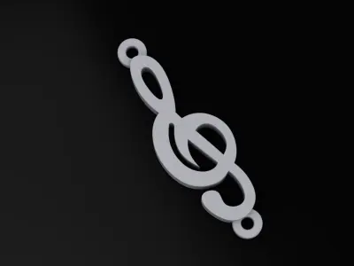 Sun musical letter pendant 3D print model