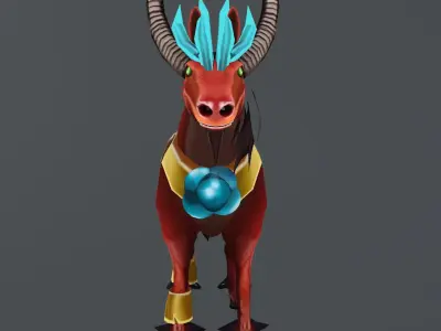 Hand-Painted Horse Mount Character 3D model
