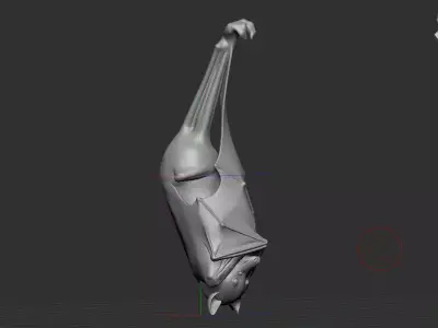 Realistic Hanging Bat - 3D Printable Halloween Decoration 3D print model