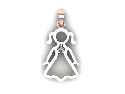 Baby Pendant Girl Pendant 3D print model