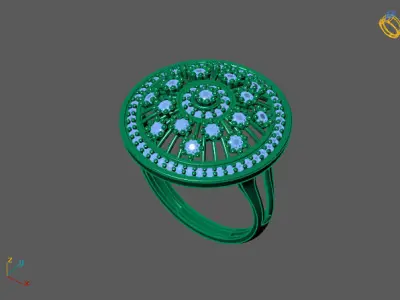 STL 3DM Print Ready Women Diamond Ring Lightweight Printable  3D print model 65
