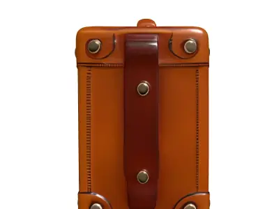 Vintage Leather Briefcase Travel Trunk Low-poly 3D model