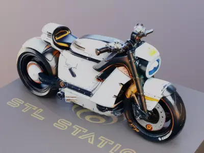 Starflare SciFi Motorcycle Game Ready 3D Model with PBR Textures 3D model