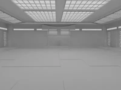 Dojo Fighting Hall Low-poly 3D model