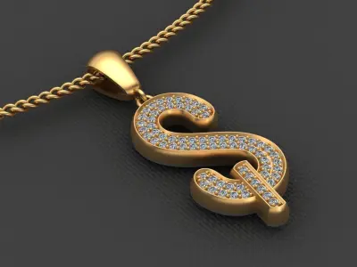 S LETTER PENDANT  3D print model