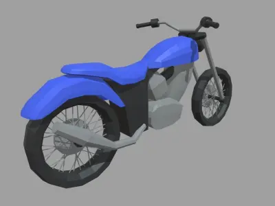 Low Poly Motorbike 03 Low-poly 3D model