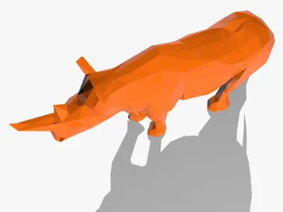 Rhino in Low Poly Style Low-poly 3D model