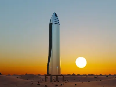 Starship - SpaceX Low-poly 3D model