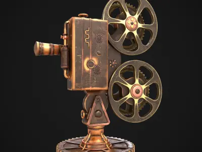 Steampunk Projector Low-poly 3D model