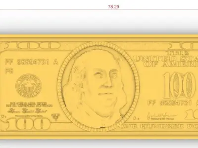 Hundred dollars Bill billete de cien dolar 3D print model