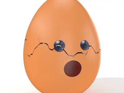 Egg Cracked Emoji N018 Low-poly 3D model