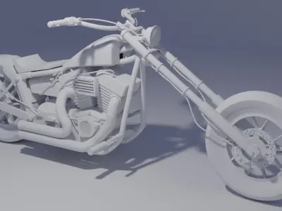 Motobike chopper motorcycle 3D model