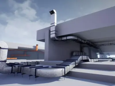 Ventilation Duct PACK UE4 Low-poly 3D model