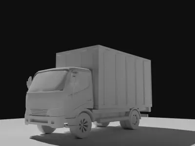 Low poly truck road 3D model
