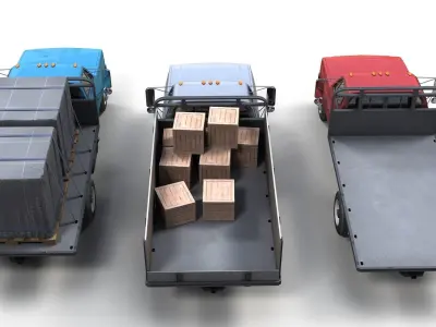 Farmer truck Low-poly 3D model