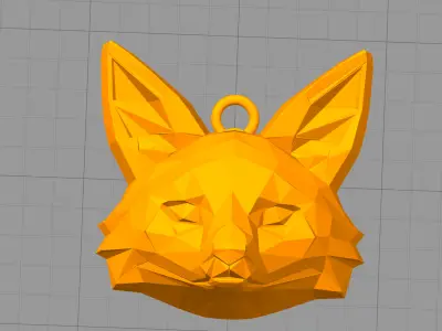 Low Poly Fox Keychain Free 3D print model