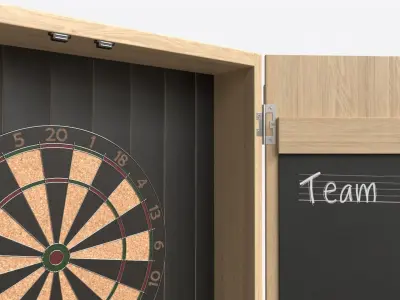 Dartboard Cabinet Minimalist Open 3D model